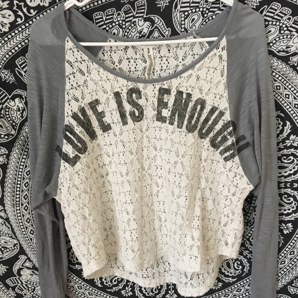 Laced Long Sleeve Crop Top by Bethany Mota